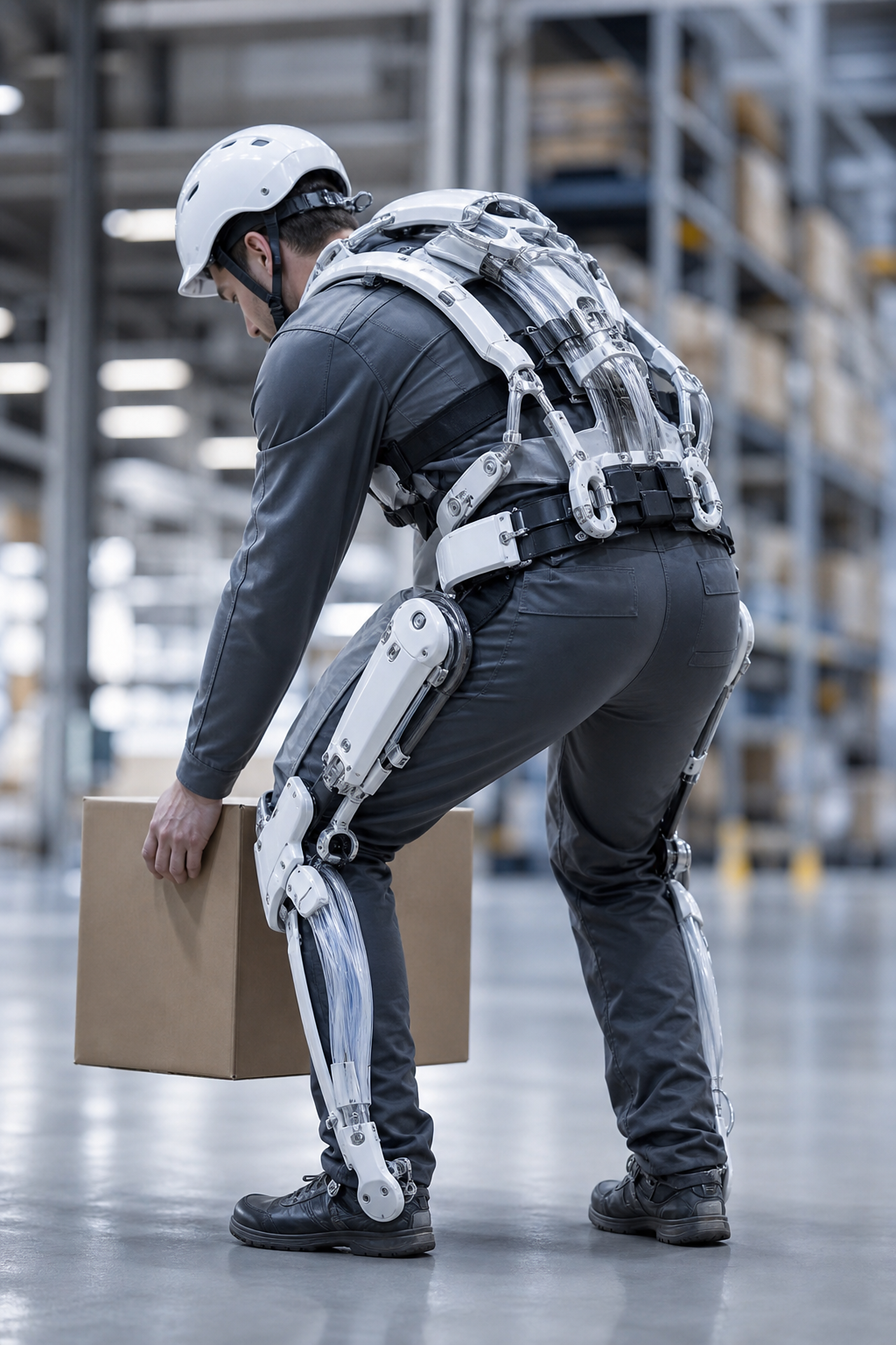 Worker lifting with an industrial exoskeleton