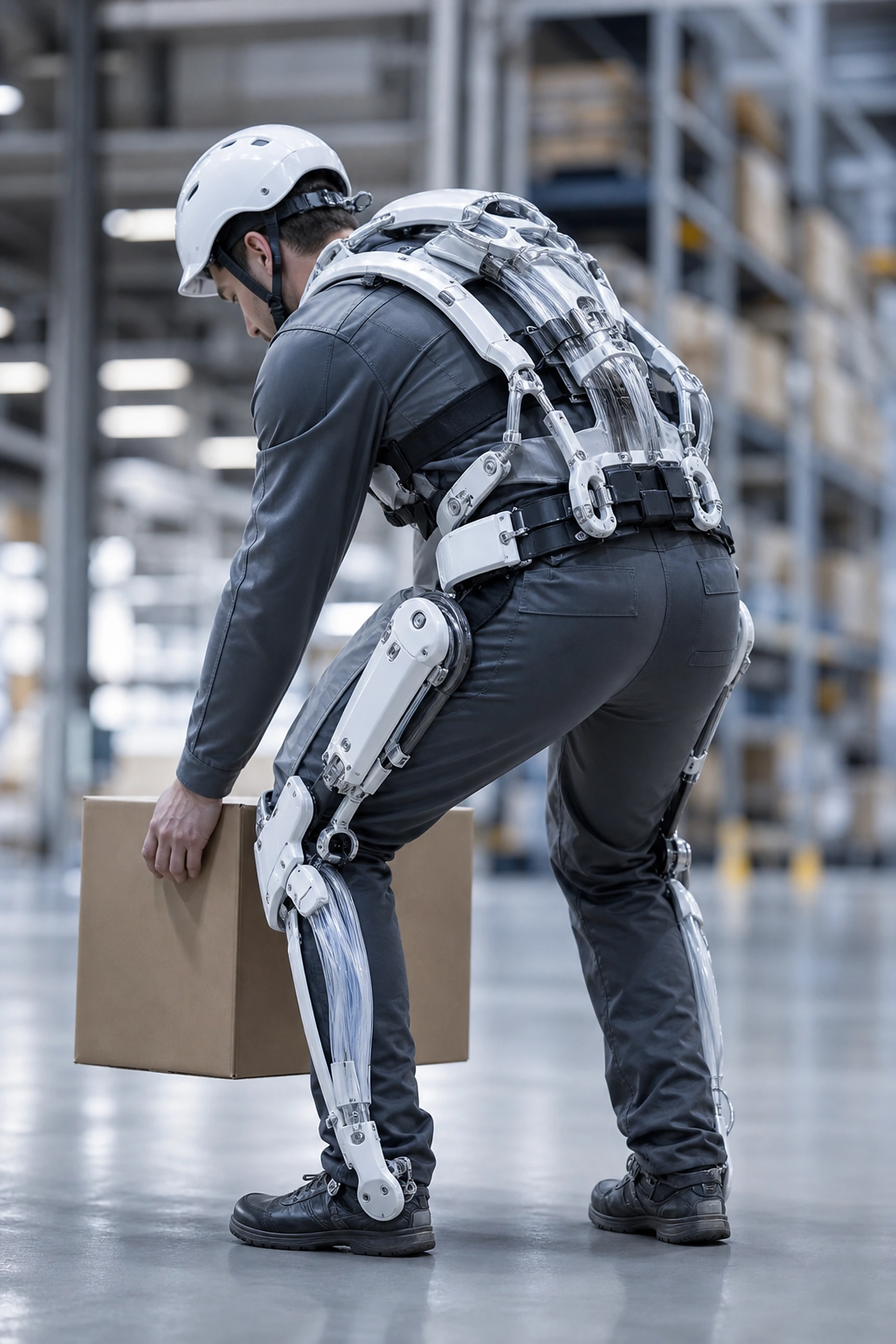 Worker lifting with an industrial exoskeleton