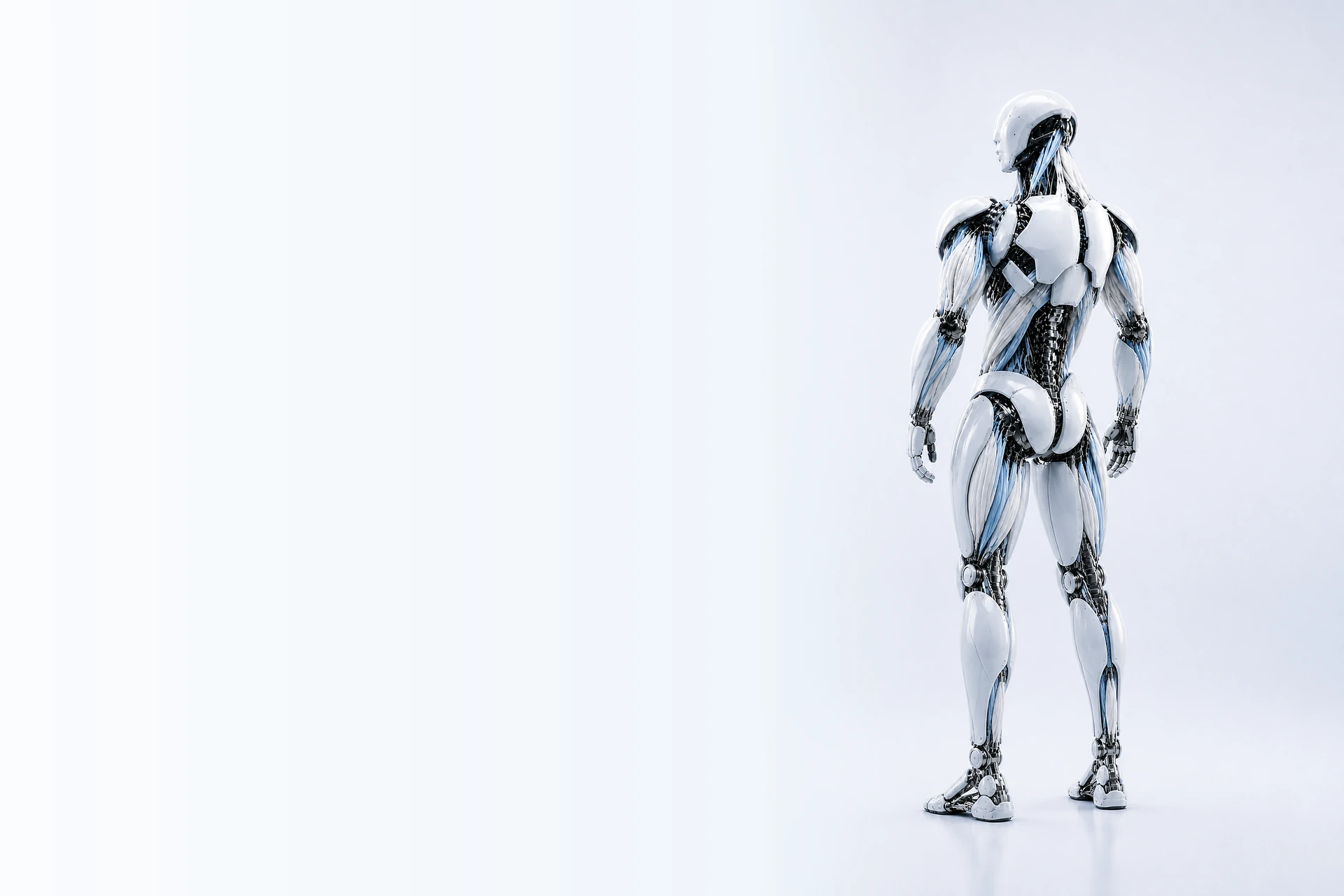 Humanoid robot powered by exposed artificial muscle fibers